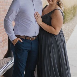 Charcoal grey formal dress